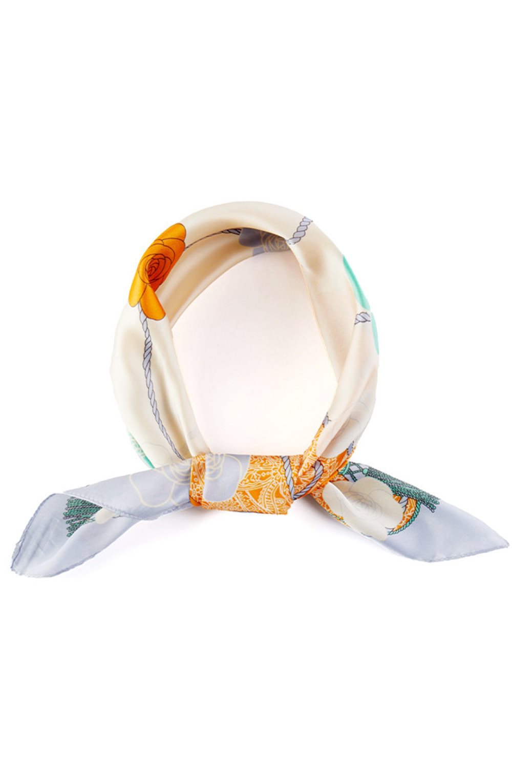 Blue Elevate your accessory game with this versatile bandana scarf, featuring an elegant flower and tassel pattern print. Crafted from 100% lightweight polyester, it drapes beautifully with a silky finish that feels luxurious against your skin. The generous 27.5" x 27.5" size makes it perfect for styling around your neck, head, or as a chic accent to any outfit. Its all-season fabric ensures comfort year-round, whether you're layering for warmth or adding a pop of pattern to your summer look. A timeless pie