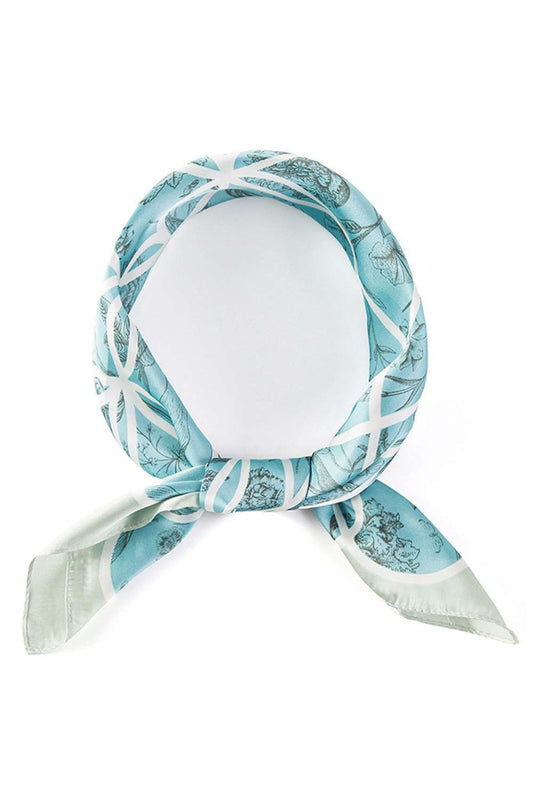 Blue Elevate your accessory game with this versatile bandana scarf featuring a striking geometric pattern. Crafted from 100% polyester, this lightweight piece delivers a silky-smooth feel against your skin, making it perfect for any season. At 27.5" x 27.5", it's the ideal size for styling around your neck, head, or as a chic accent to your outfit. Whether you're dressing up or down, this printed scarf adds instant flair and sophistication to your look.