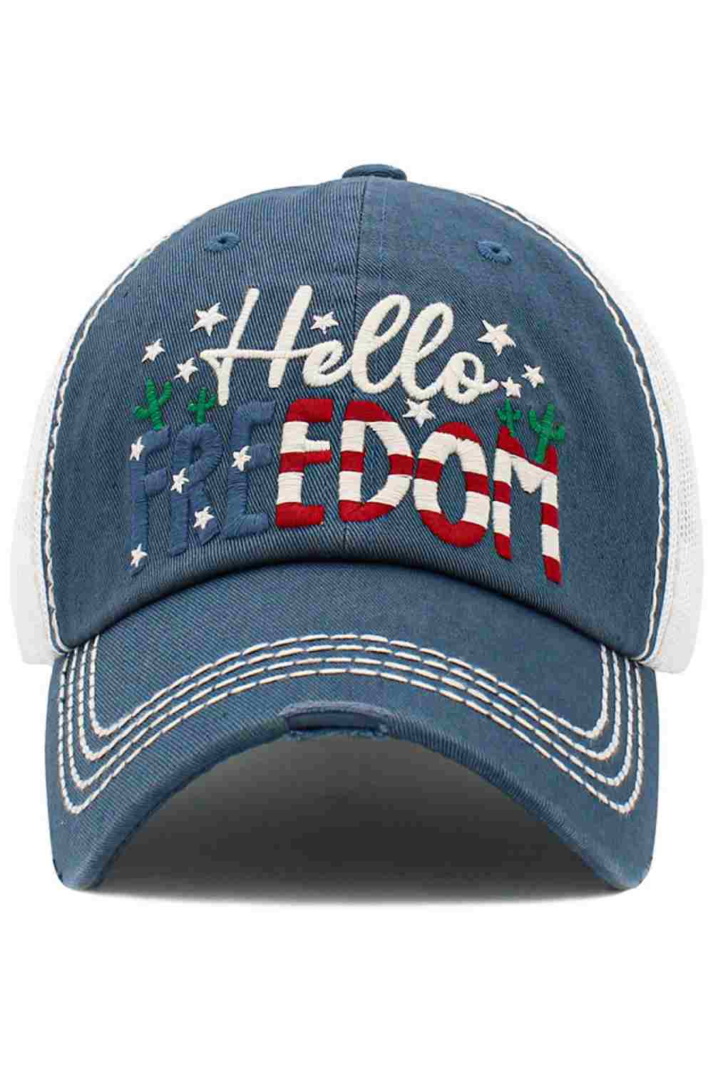 Bring bold, vintage Americana vibes to your look with the HELLO FREEDOM Vintage American Flag Ballcap, designed for a relaxed, worn-in style. Comfortable and easy to adjust, it’s perfect for holidays, casual outings, or adding a patriotic statement to your everyday outfit.