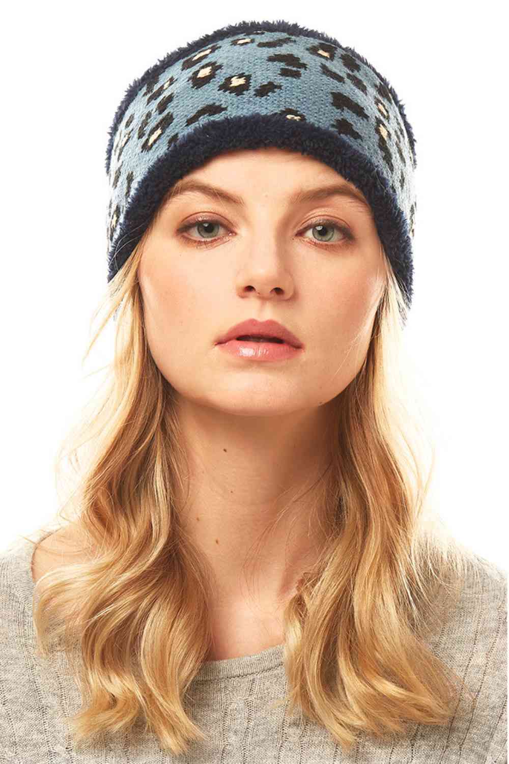 Blue Stay stylish with this eye-catching Leopard Print Headband. Crafted from a comfortable blend of 50% polyester and 50% acrylic, this versatile accessory measures 4" x 10" and fits one size. Perfect for keeping hair in place while adding a bold fashion statement to any outfit. Whether you're heading to the gym, running errands, or just want an instant style upgrade, this headband delivers both function and flair.