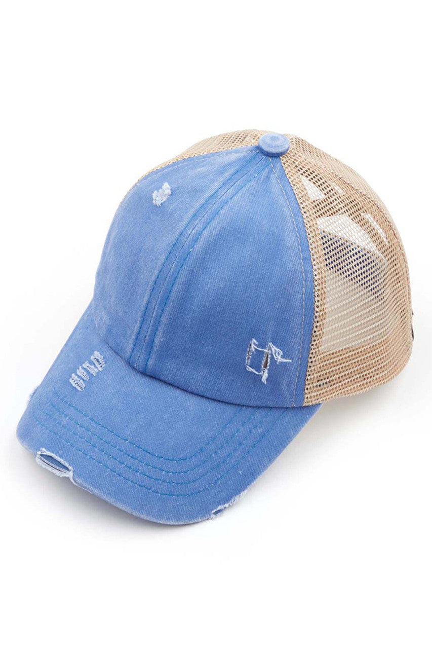 Blue Moon-C.C BASEBALL PONYCAP is a stylish and functional cap that combines the classic look of a baseball cap with the convenience of a ponytail holder. Made with high-quality materials and a comfortable fit, this cap is perfect for any outdoor activity. Stay cool and protected with the C.C BASEBALL PONYCAP.