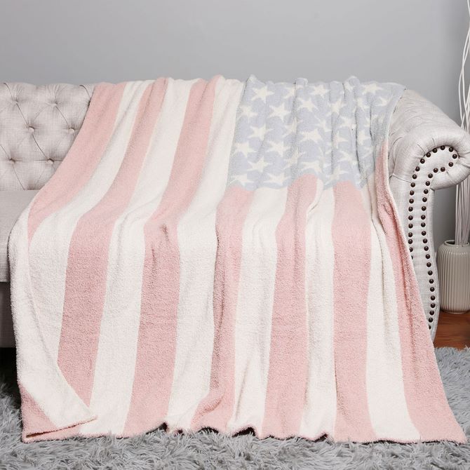 Blue Pink Show your patriotic pride with this American USA Flag Reversible Throw Blanket, featuring a bold stars-and-stripes design on both sides for versatile styling. Soft, cozy, and lightweight, it’s perfect for lounging at home, adding a decorative accent, or staying warm at outdoor events.