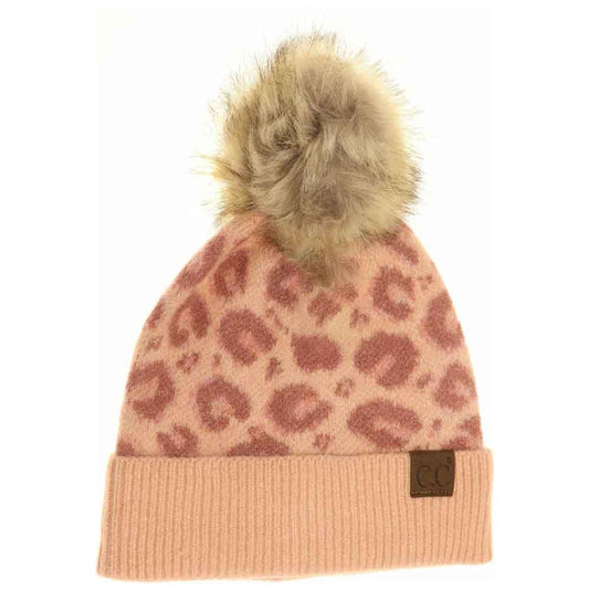 Blush Leopard Pattern Faux Fur Pom Beanie combines fashion-forward design with cozy warmth. Made from soft, luxurious faux fur, this beanie showcases a striking leopard print that elevates any winter outfit. The fluffy pom adds a playful touch while enhancing comfort. Expertly crafted, it offers both style and functionality, making it an ideal choice for cold-weather wear.