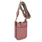 Vegan Leather Crossbody Bag with Adjustable Guitar Straps - Blush - Crossbody Bags