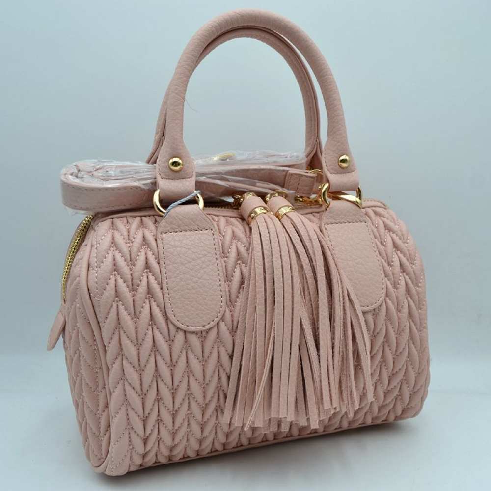 Blush Add an upscale, high-texture statement to your accessory collection with this beautifully crafted structured satchel bag. Combining a sophisticated, textured body with playful design accents, this handbag brings a perfect blend of modern elegance and day-to-night versatility to any outfit.