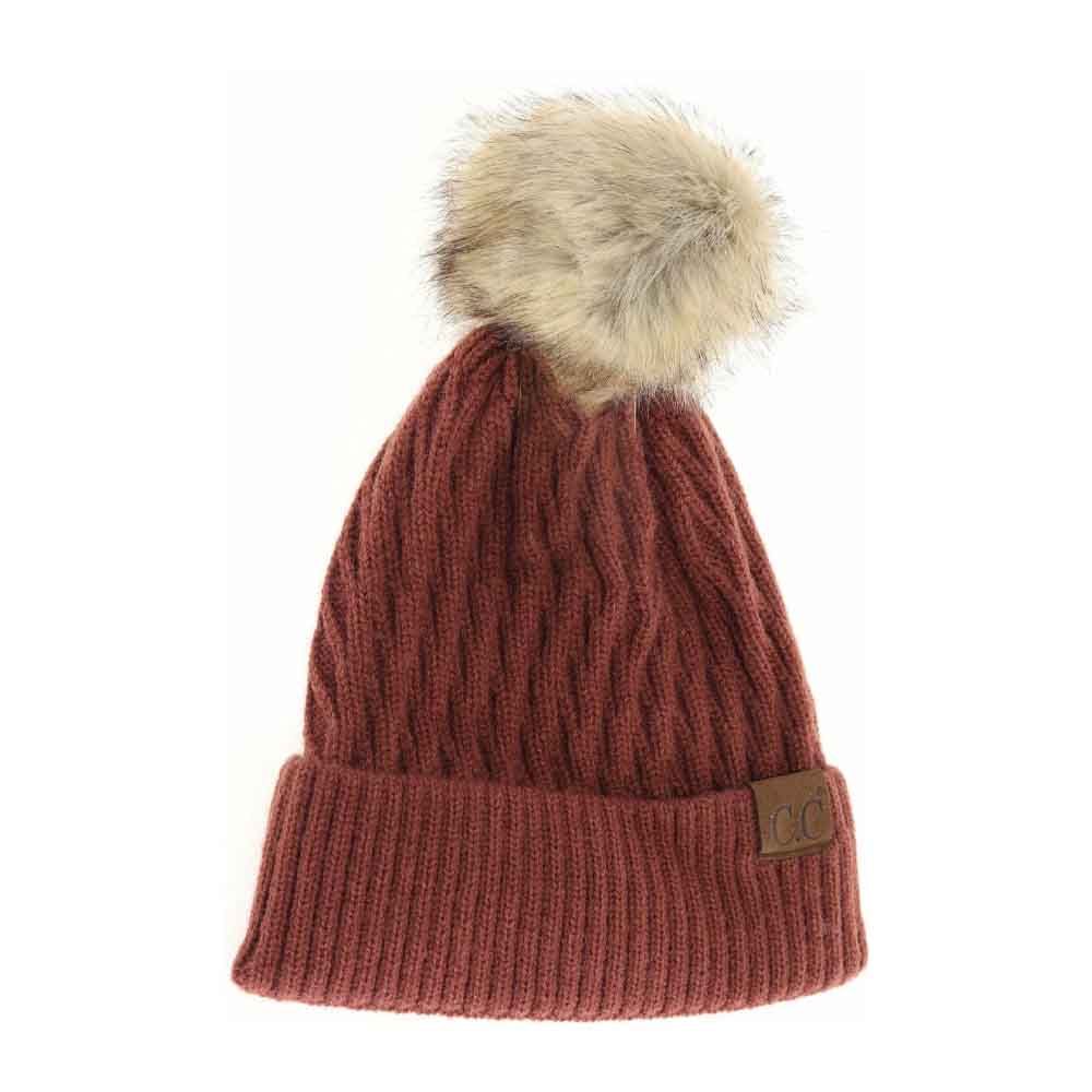 Brick Solid Honey Comb Fur Pom C.C Beanie combines expert craftsmanship with functional design. Featuring a textured honeycomb knit, this beanie provides enhanced warmth and durability. The addition of a soft fur pom adds a sophisticated accent, elevating everyday winter wear. Designed to stretch for a comfortable, secure fit, it’s an ideal accessory for cold-weather protection without sacrificing style or performance. 