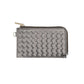 Faux Leather Basket Weave Flat Card Holder Wallet with Wristlet - Bronze - Wallets