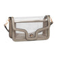 Bronze Solid Faux Leather Transparent Rectangle Shoulder Bag, is sophisticated and stylish. Crafted with durable, high-quality faux leather, it features a transparent rectangular shape for a chic look. Carry it to your next dinner date or social event to add a touch of elegance. Perfect Gift for fashion enthusiasts.