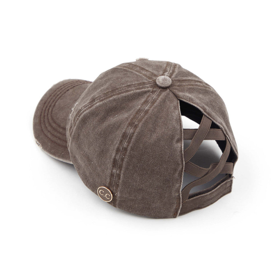 Brown C.C BASEBALL PONYCAP is the perfect accessory for any sports enthusiast. Made with high-quality materials, this cap offers both style and functionality. With its comfortable fit and sleek design, it will keep you looking and feeling cool while you support your favorite team. Upgrade your game day look with the C.C BASEBALL PONYCAP.
