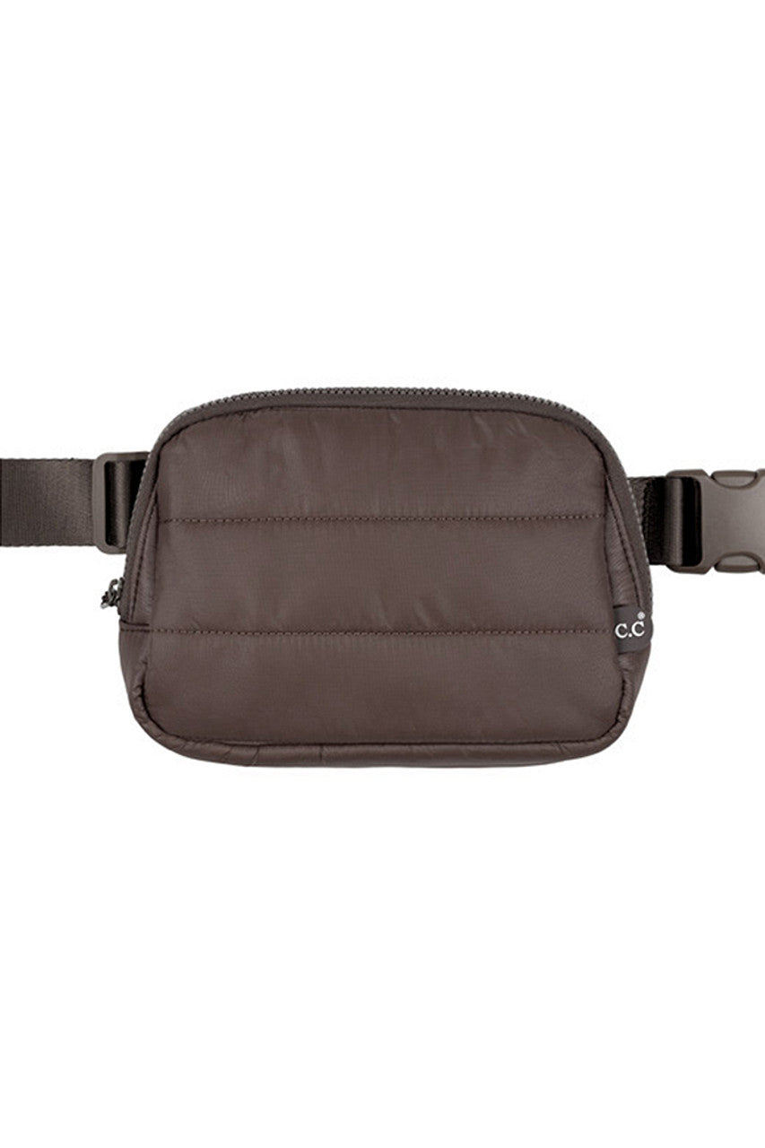 C.C Puffer Padding Fanny Pack - Brown - Crossbody Bag