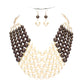 Chunky Multi Strand Pearl Bib Necklace