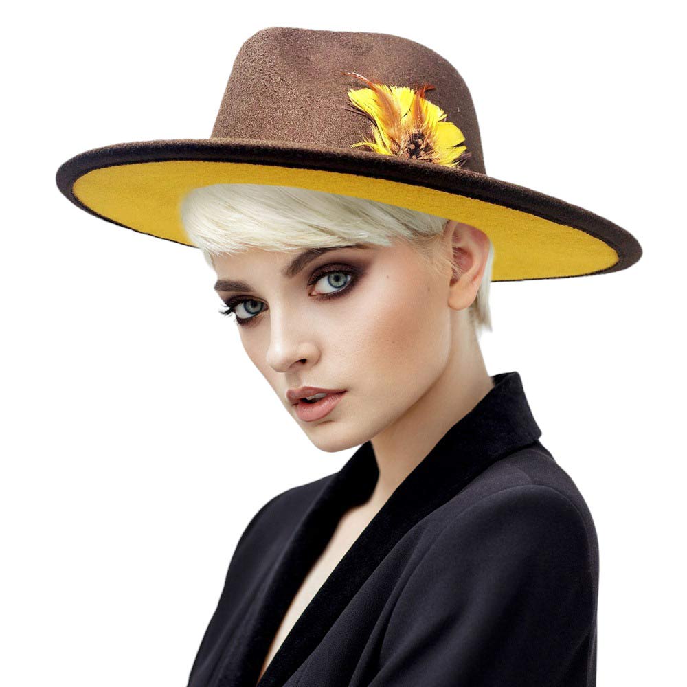 Brown Feather Pointed Fedora Panama Hat, is perfect for warm weather. Its pointed top design and feather detail add a touch of class to any outfit. The lightweight construction ensures total comfort and breathability. Keep your style fresh, A classic gift to travelers or fashion-forwarded friends and family members.
