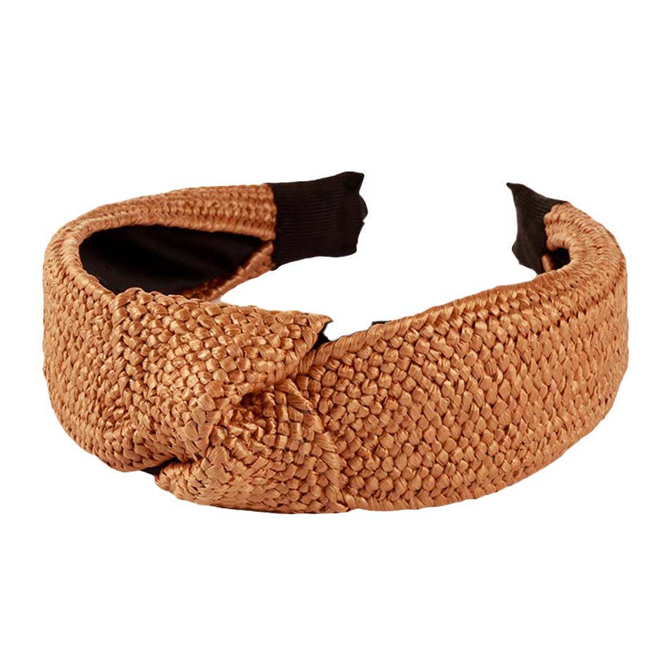 Brown Trendy Straw Knot Burnout Headband, create a natural & beautiful look while perfectly matching your color with the easy-to-use straw knot burnout headband. Add a super neat and trendy knot to any boring style. Perfect for everyday wear, outdoor festivals, and more. Awesome gift idea for your loved one or yourself.