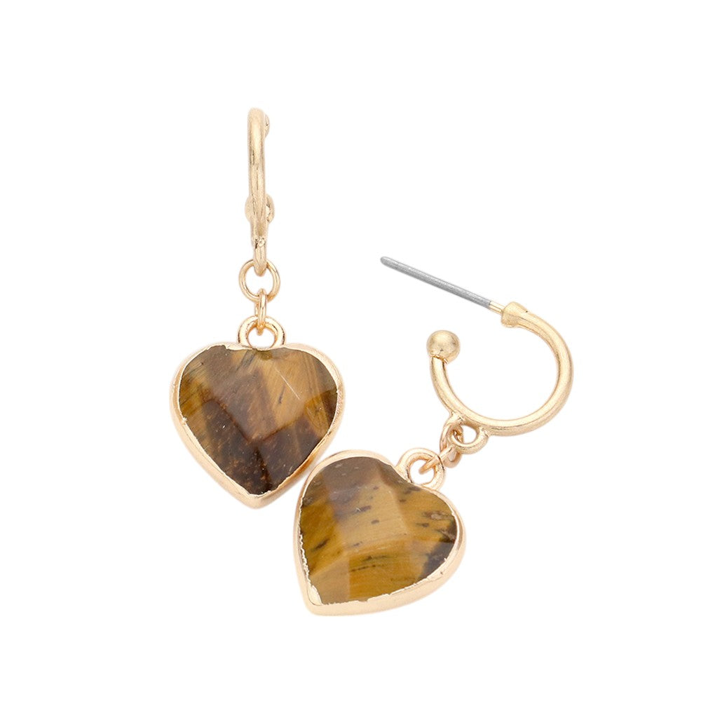 Brown Semi-Precious Natural Stone Heart Dangle Earrings offer an elegant touch to any outfit. Made with genuine semi-precious stones, each earring features a heart-shaped dangle for a unique and eye-catching look. Add these to your jewelry collection for a touch of natural beauty.