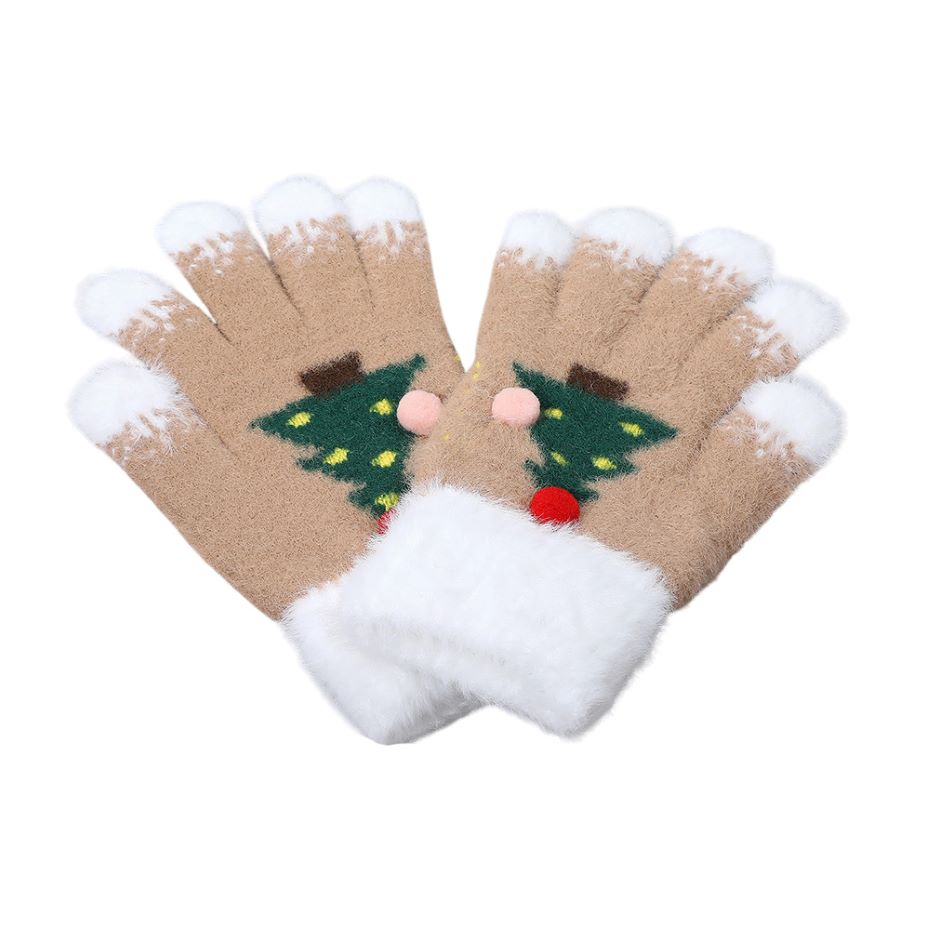 Stay warm in festive style with these adorable fuzzy gloves featuring playful Christmas tree patterns and soft plush cuffs. Perfect for winter outings, holiday parties, or as a charming seasonal gift, these cozy gloves add both comfort and cheer to your cold-weather look.