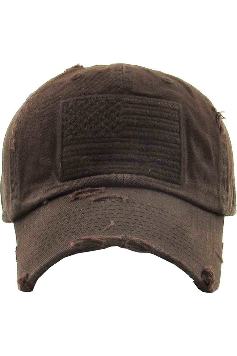 Brown Show off your patriotic style with this Unisex American Flag washed vintage distressed baseball cap, featuring a classic worn-in look and bold flag detail. Designed for comfort with an adjustable fit, this everyday cap is perfect for casual outings, outdoor activities, or laid-back weekends.