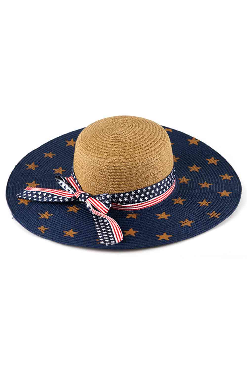 Brown Celebrate summer style with this patriotic American Flag Floppy Hat. Crafted from a breathable blend of 55% paper and 45% polyester, this lightweight hat keeps you cool during beach trips, outdoor events, and sunny adventures. The wide brim provides excellent sun protection while the classic flag design adds a festive touch to any warm-weather outfit.