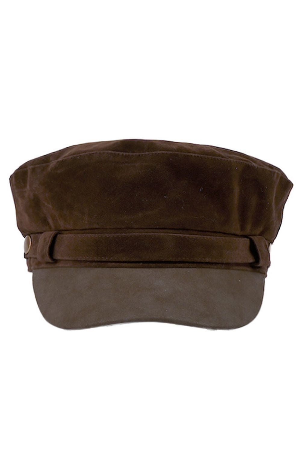 Brown Stay warm and stylish with this C.C Button Deco Faux Suede Fisherman's Cap, the perfect winter essential. Crafted from 100% polyester faux suede, this cozy cap features decorative button detailing that adds a touch of character to your cold-weather wardrobe. The structured fisherman's style offers classic appeal with modern flair, making it versatile enough for casual outings or outdoor adventures.