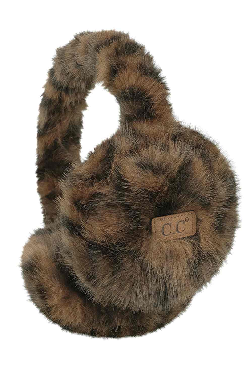 Brown Stay warm in style with this C.C Leopard Pattern Faux Fur Suede Earmuff. Featuring a bold leopard print design, this cozy ear warmer combines soft faux fur with suede detailing for maximum comfort during chilly weather. The one-size-fits-most headband design makes it easy to slip on and adjust. Perfect for adding a trendy animal print accent to any winter outfit. Made from 100% polyester for durability and easy care.