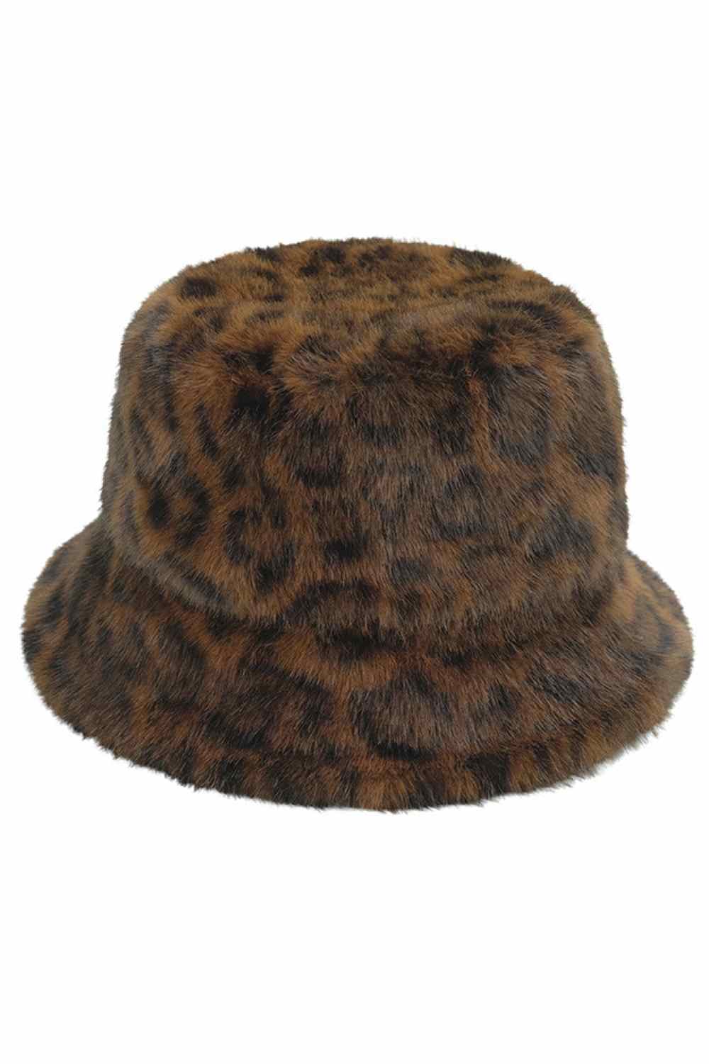 Brown Stay warm and stylish with this C.C Leopard Pattern Fur Winter Bucket Hat. Crafted from 100% polyester with a plush fur-like texture, this cozy bucket hat features an eye-catching leopard print design that adds a bold touch to any winter outfit.