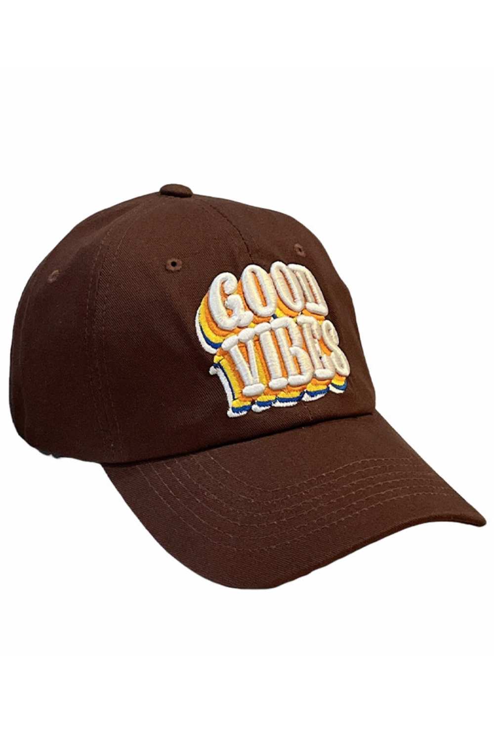 Brown Spread positive energy wherever you go with this GOOD VIBES Baseball Cap, designed to add a cheerful, laid-back touch to your outfit. Featuring a classic curved brim and comfortable fit, it’s perfect for everyday wear and effortless style.