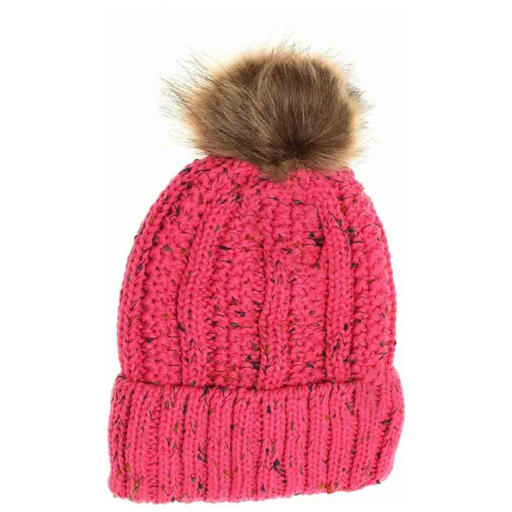 Bubblegum Pink Fuzzy Lined Flecked Fur Pom CC Beanie combines expert craftsmanship with practical warmth. Featuring a plush fuzzy lining, this beanie ensures exceptional insulation against cold weather. Its distinctive flecked texture adds sophistication, while the soft fur pom provides a stylish accent. Designed for both comfort and durability, it’s an ideal accessory for those seeking functional winter wear with refined detail. 