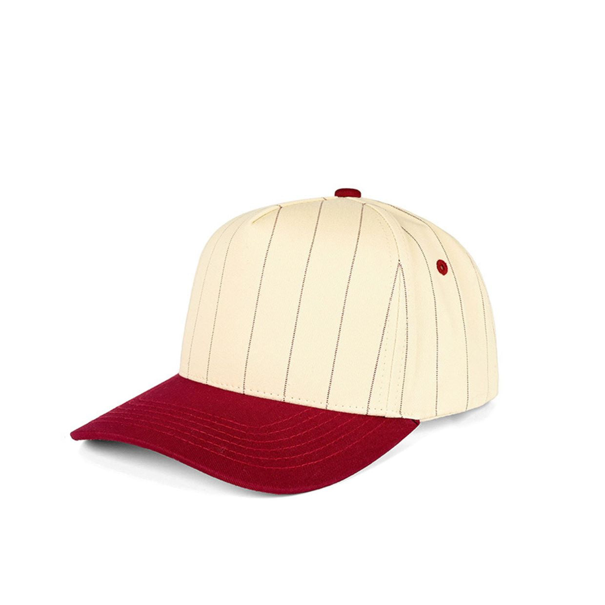 Burgundy CC Beanie Pinstripe Plain Two-Tone Trucker Hat Baseball Cap features a sleek pinstripe pattern paired with a modern two-tone design for a clean, versatile look. The classic trucker style provides breathable comfort and an adjustable fit for all-day casual wear.