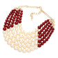 Chunky Multi Strand Pearl Bib Necklace