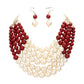Chunky Multi Strand Pearl Bib Necklace