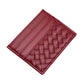 Burgundy Faux Leather Basket Weave Card Holder Wallet boasts a stylish basket weave design. Made from durable materials, it can securely hold multiple cards and cash while keeping a slim profile. Perfect for those looking for a sophisticated and functional accessory.
