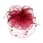 Burgundy Feather Mesh Flower Fascinator Headband, will take your outfit to the next level. Crafted with intricate mesh flowers, this accessory is perfect for adding a touch of elegance to your look. The feather detailing provides a unique texture, making it a piece of statement. Perfect for any occasion or as an exquisite gift.
