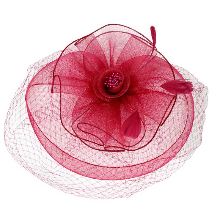 Burgundy Feather Mesh Flower Fascinator Headband, with its luxurious yet lightweight composition. Crafted with high-quality materials, the headband features a feather mesh flower, making it the perfect accessory for any outfit. The headband adds a touch of sophistication. Perfect gift choice for loved ones on any day.