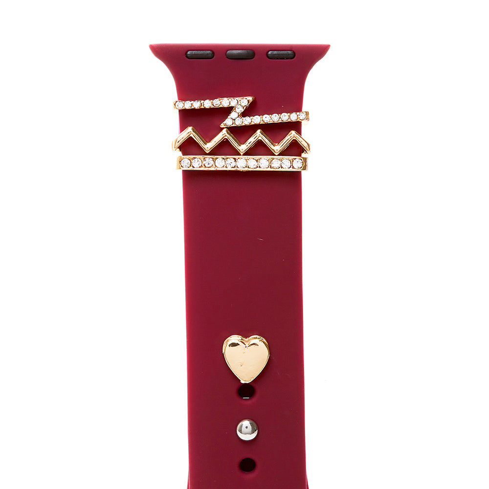 Burgundy Heart Pointed Apple Watch Silicone Band adds a touch of elegance and personality to your Apple Watch. The pointed design brings a unique and stylish element to your device. Made of durable silicone, it offers a comfortable and secure fit for all-day wear. Show off your individuality with this beautiful band.