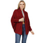 Burgundy Solid Sweater Open Cardigan, delicate, warm, on-trend & fabulous, a luxe addition to any cold-weather ensemble. Great for daily wear in the cold winter to protect you against the chill, classic infinity-style amps up the glamour with a plush. Perfect Gift for wife, mom, birthday, holiday, etc.