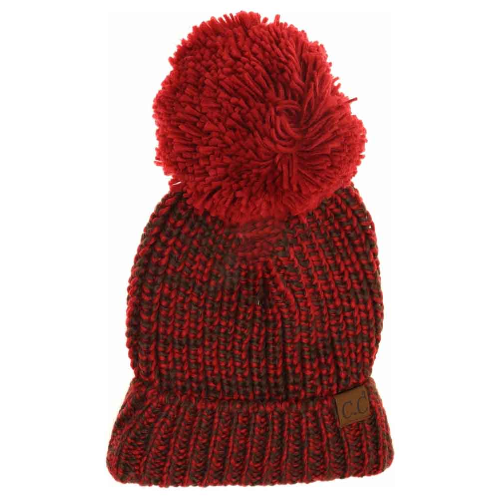 Burgundy The Two-Tone Thick Knit Pom CC Beanie combines functional warmth with expert craftsmanship. Made from a dense, high-quality knit, this beanie provides superior insulation for cold weather while maintaining breathability. Its two-tone color scheme adds a refined depth to your winter wardrobe, and the plush pom enhances its classic silhouette. Designed for durability and comfort, this beanie is an essential accessory for those who demand both style and performance in cold conditions. 
