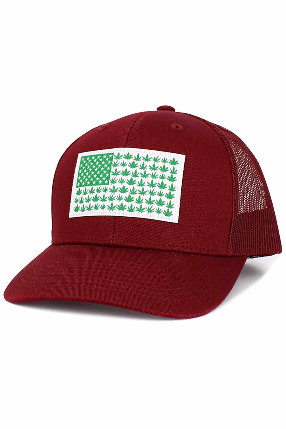 Burgundy Show your patriotic pride with this American flag–themed baseball cap featuring a bold flag patch on the front and a breathable mesh back for all-day comfort. Designed with a classic curved brim and adjustable fit, it’s perfect for casual wear, outdoor activities, and sunny game days.