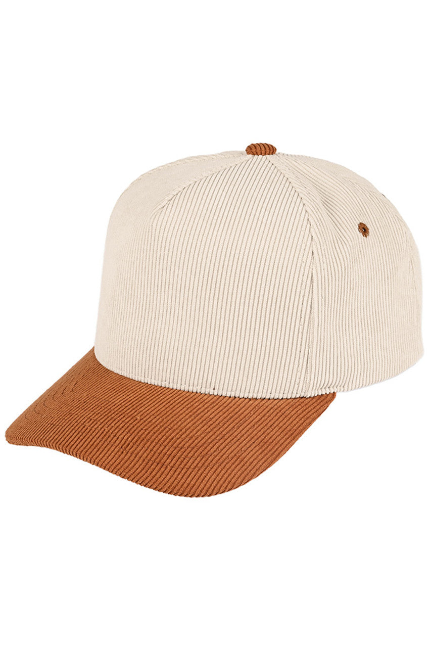 C.C Two Tone Corduroy Trucker Cap - Burnt Orange - Baseball Cap