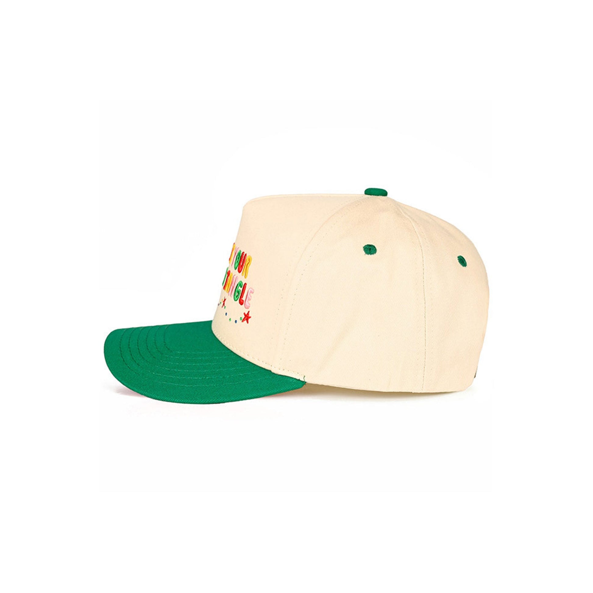Green The C.C “Don’t Get Your Tinsel in a Tangle” Trucker Cap features a playful holiday slogan with a classic trucker silhouette for a fun, festive look. Designed with a breathable mesh back and adjustable snap closure, it offers lightweight comfort and an easy, customizable fit for everyday wear.