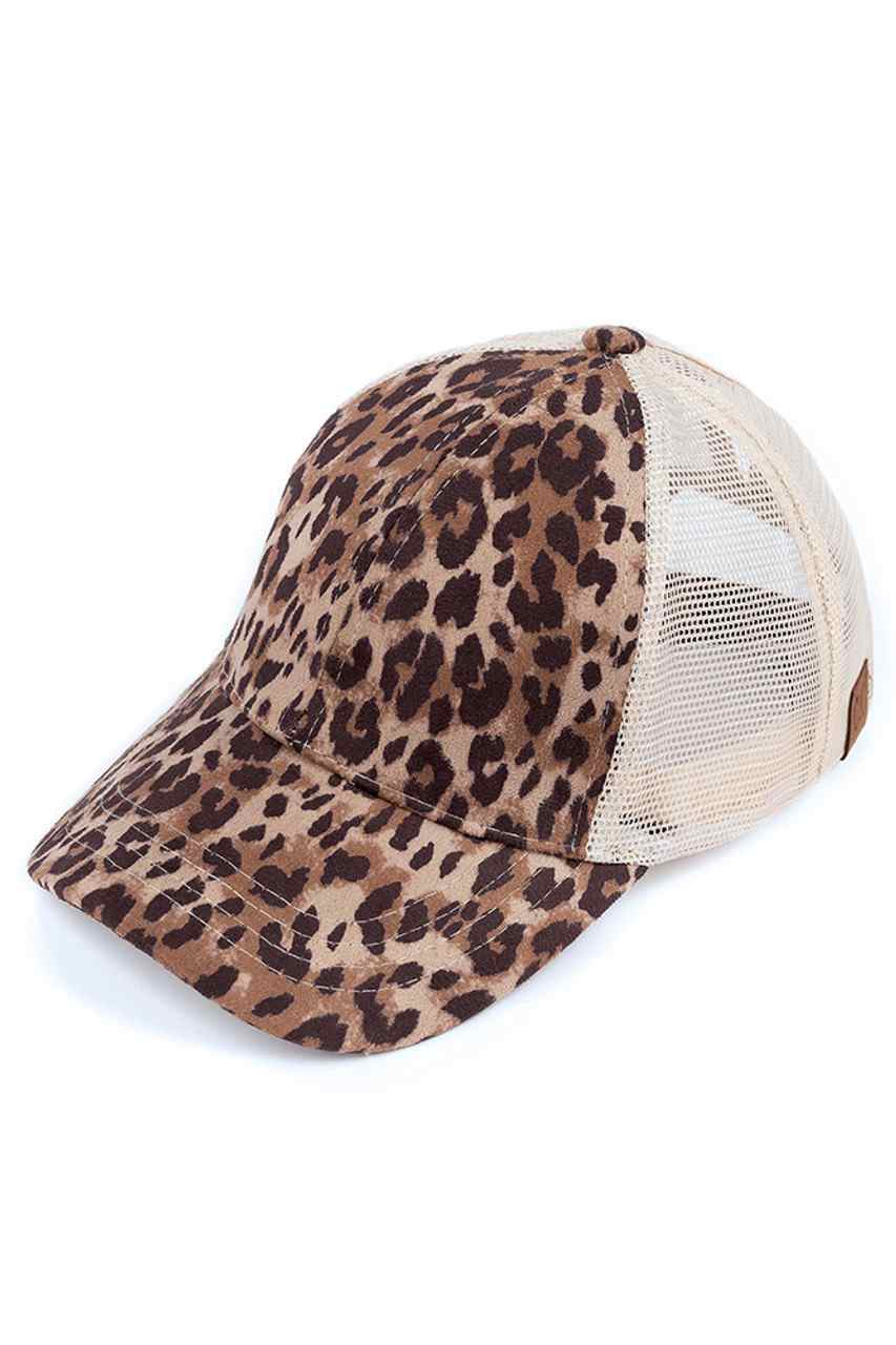 C.C LEOPARD PONYTAIL BASEBALL CAP - Leopard - Baseball Cap
