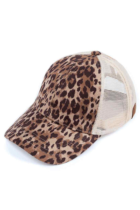 C.C LEOPARD PONYTAIL BASEBALL CAP - Leopard - Baseball Cap