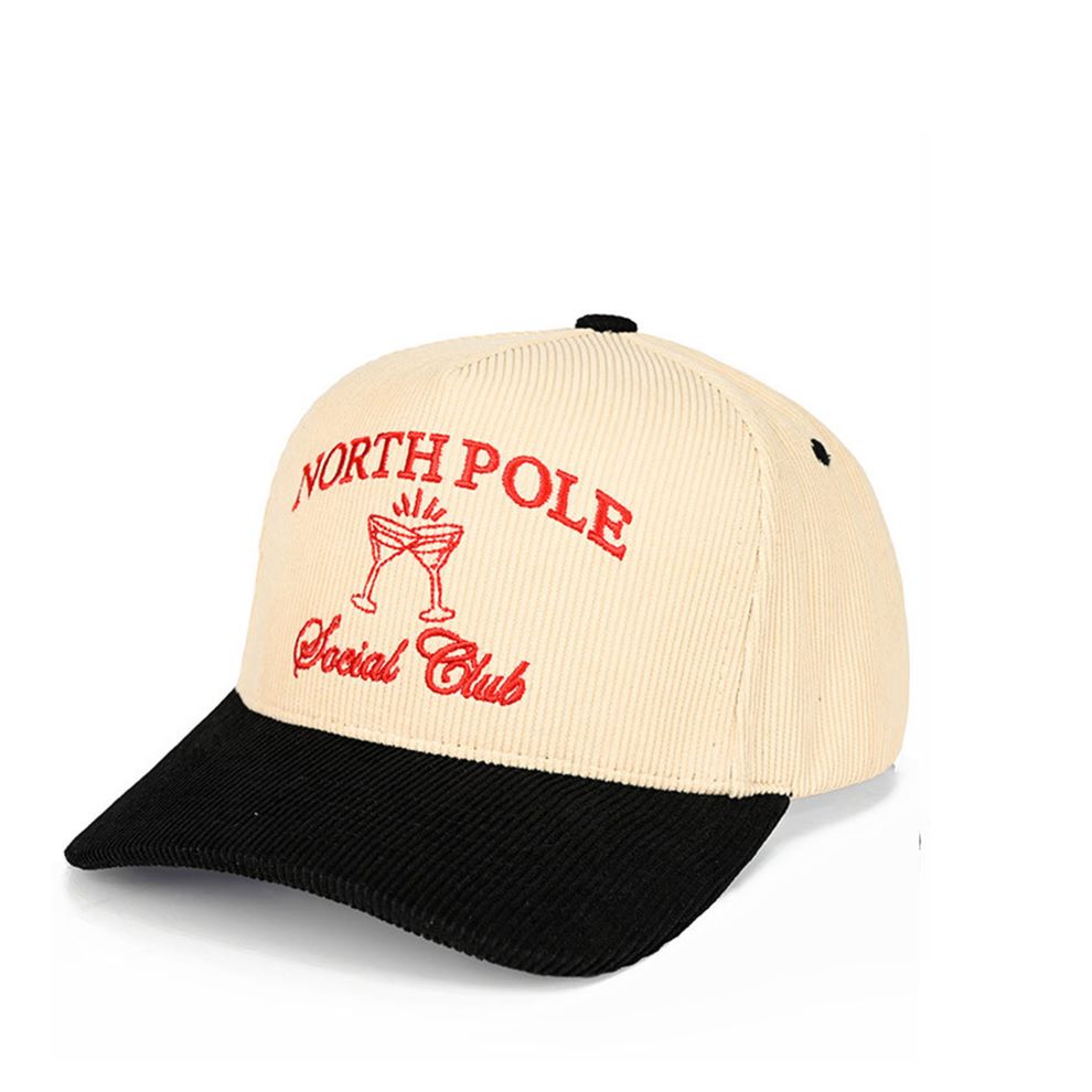Black The C.C MERRY Bold Letter Embroidered Christmas Theme Corduroy Trucker Hat Baseball Cap features bold “MERRY” embroidery on a soft corduroy front for a festive, eye-catching style. Designed with a breathable mesh back and adjustable snap closure, it offers comfortable, lightweight wear and a customizable fit.