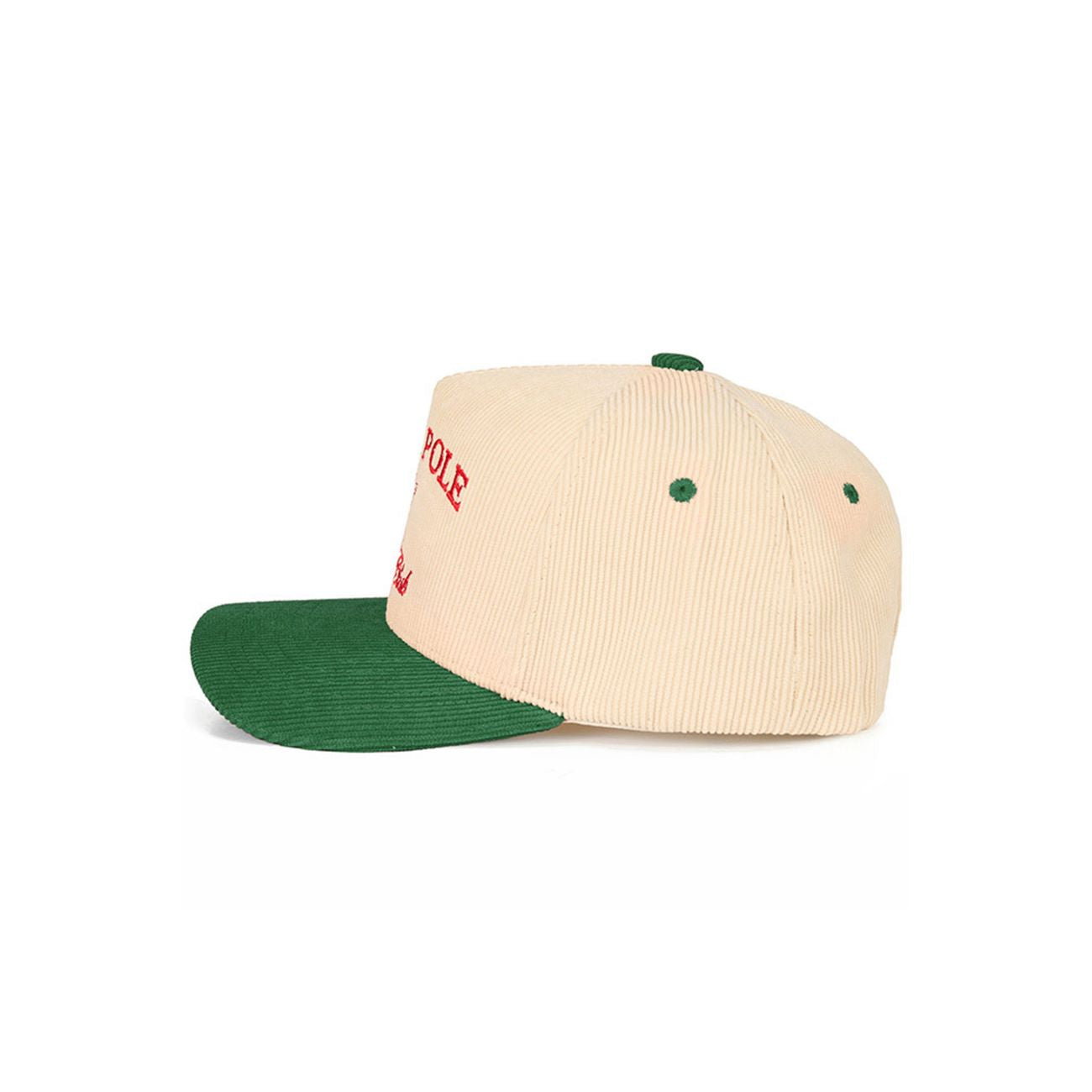 Green The C.C NORTH POLE SOCIAL CLUB Letter Trucker Cap showcases playful embroidered lettering that adds a festive touch to any casual outfit. Designed with a breathable mesh back and adjustable snap closure, it offers all-day comfort and a secure, customizable fit.