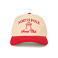 Red The C.C NORTH POLE SOCIAL CLUB Letter Trucker Cap showcases playful embroidered lettering that adds a festive touch to any casual outfit. Designed with a breathable mesh back and adjustable snap closure, it offers all-day comfort and a secure, customizable fit.