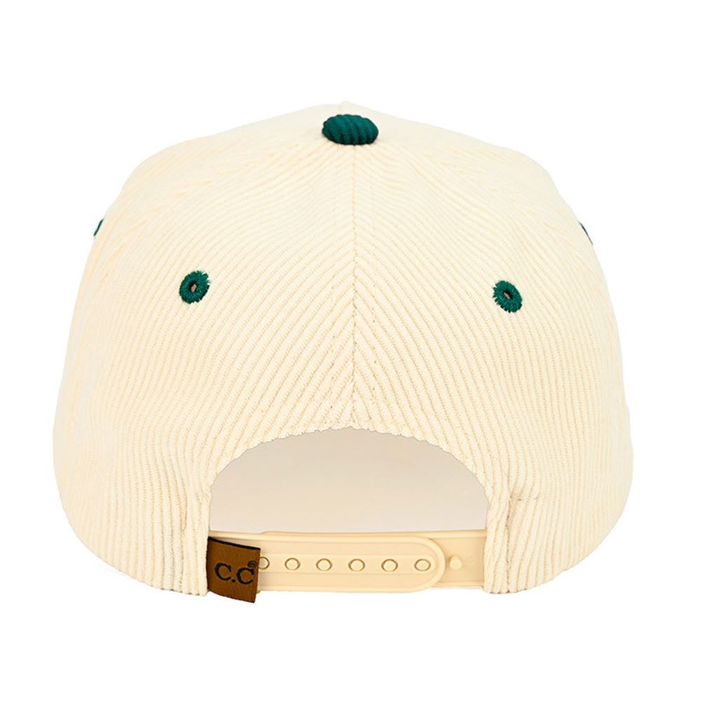 Black The C.C “SANTA SAW THAT” Letter Embroidered Christmas Theme Corduroy Trucker Hat Baseball Cap features playful holiday embroidery on a soft corduroy front for a festive, standout look. Finished with a breathable mesh back and adjustable snap closure, it offers comfortable, lightweight wear with a customizable fit.