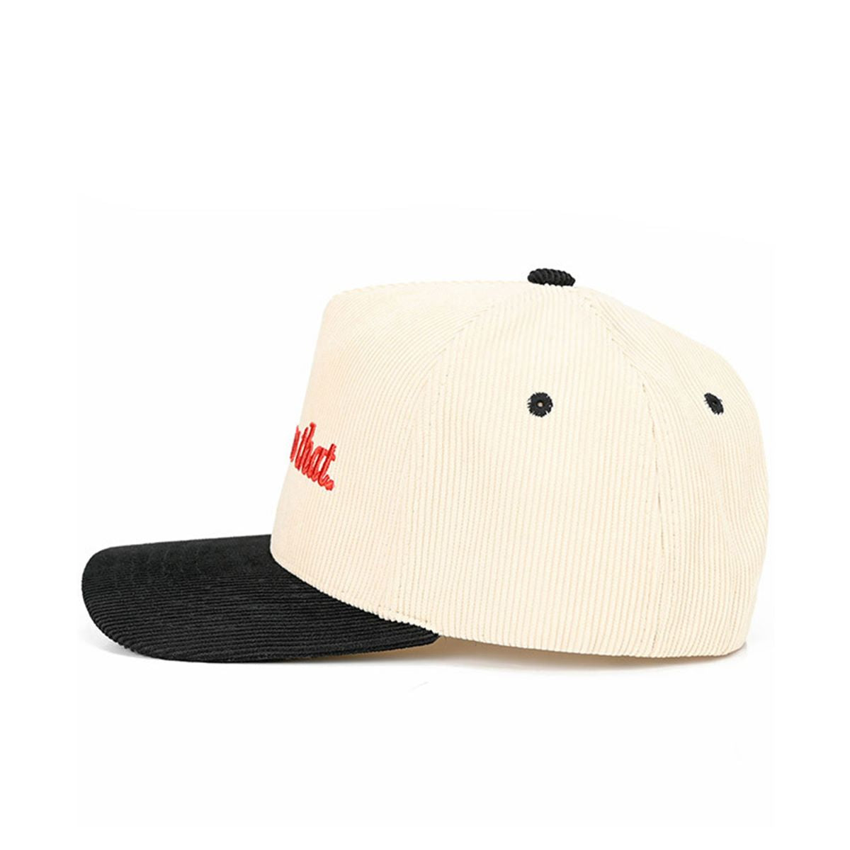 Black The C.C “SANTA SAW THAT” Letter Embroidered Christmas Theme Corduroy Trucker Hat Baseball Cap features playful holiday embroidery on a soft corduroy front for a festive, standout look. Finished with a breathable mesh back and adjustable snap closure, it offers comfortable, lightweight wear with a customizable fit.