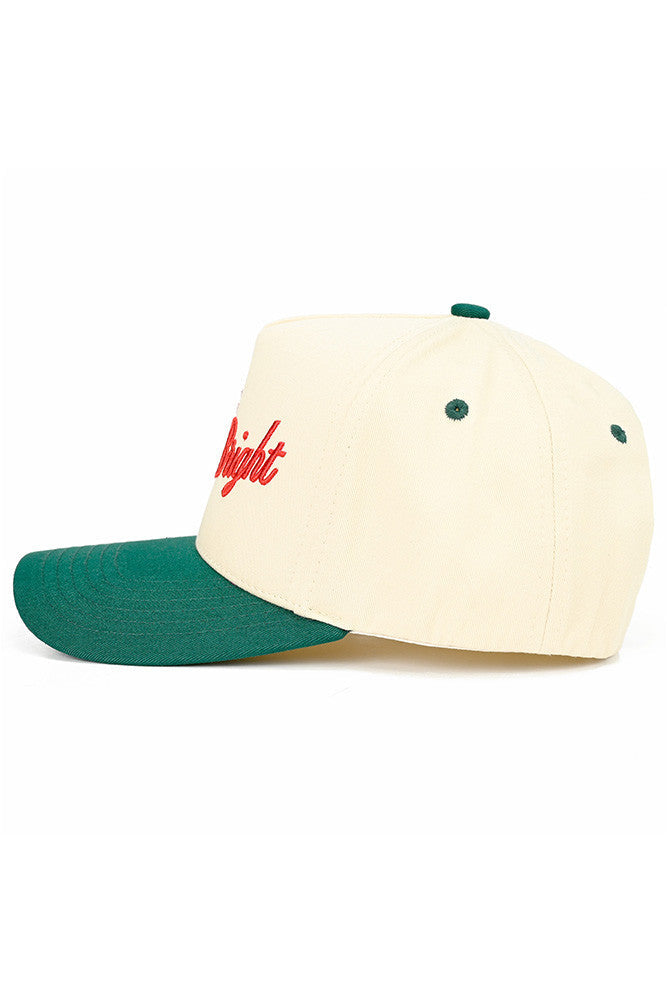 Dark Green The C.C Merry &amp; Bright Letter Two-Tone Trucker Cap features a festive “Merry &amp; Bright” letter design with a stylish two-tone color combination for a cheerful, seasonal look. Designed with a breathable mesh back and adjustable snap closure, it offers lightweight comfort and a customizable fit for everyday wear.