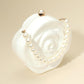 Madeline Love White Pearl Beaded Handle Rose Clutch Bag Crossbody Bag - Bags & Wallets
