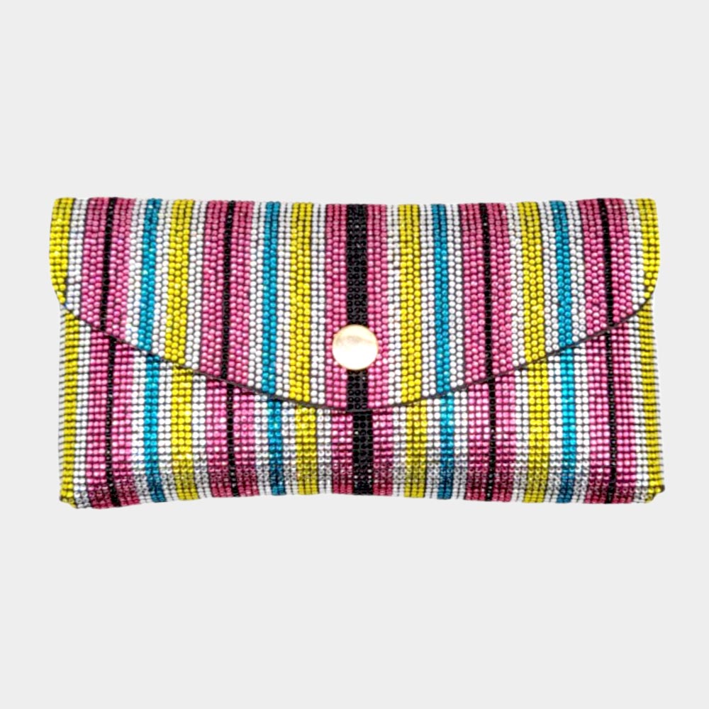 Madeline Love Multi Rhinestone Pave Wallet on Chain Clutch / Fanny Pack / Belt / Crossbody Bag - Bags & Wallets