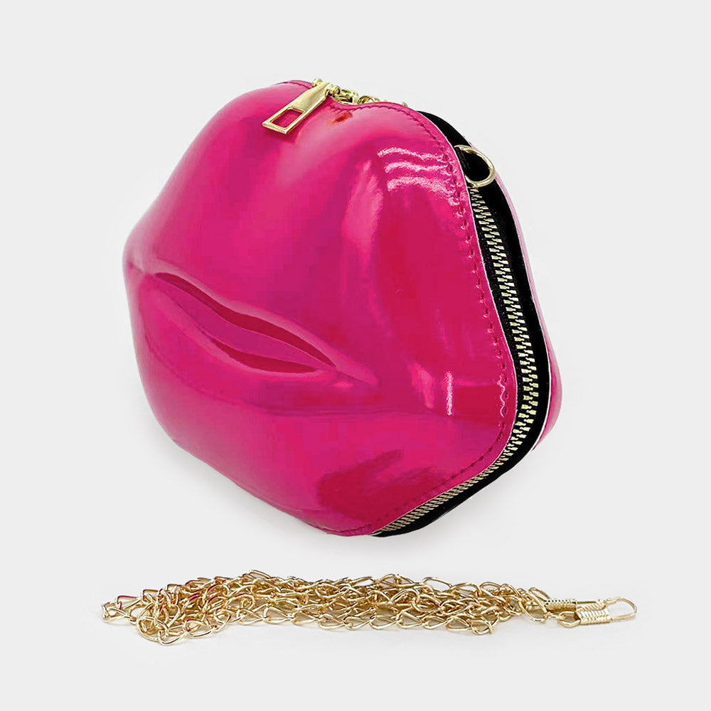 Madeline Love Pink Lip Shape Clutch/Crossbody Bag - Bags & Wallets - desc