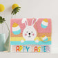 Madeline Love Multi HAPPY EASTER Message Seed Beaded Easter Bunny Clutch / Crossbody Bag - Bags & Wallets - extra